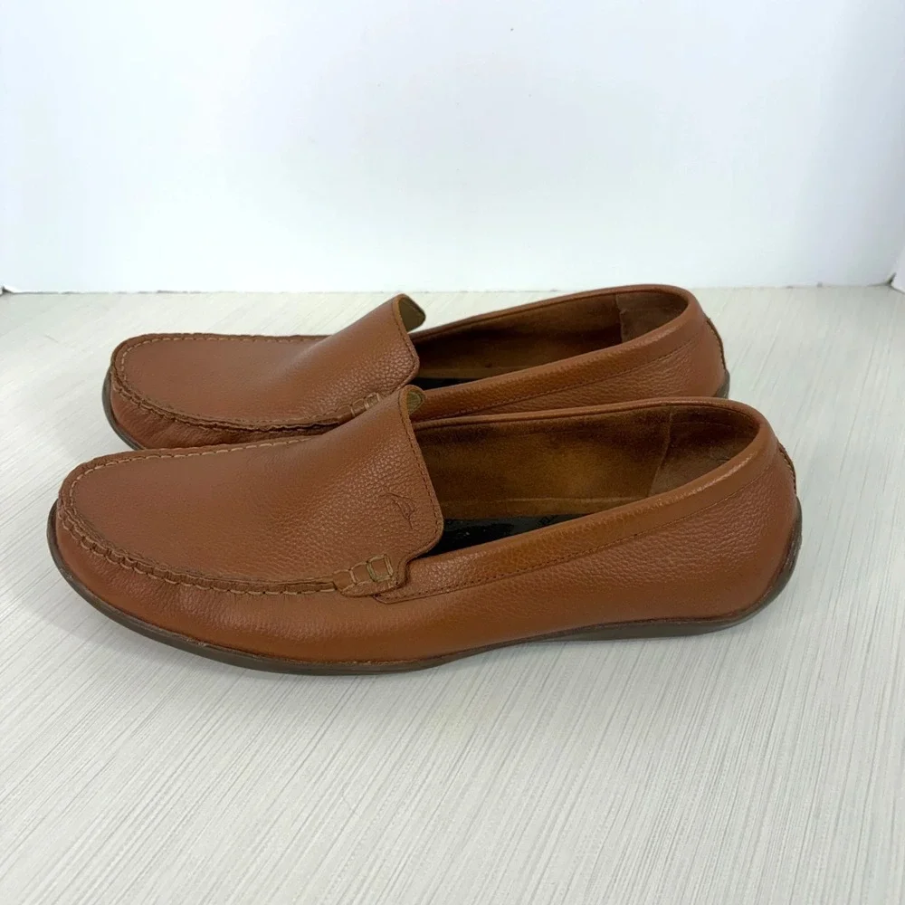 Tommy Bahama Amalfi Leather Driving Loafer Shoes Mens 11.5 D Brown